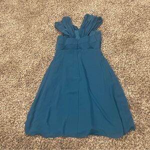 Alfred Angelo Teal V-Neck Empire Waist Dress